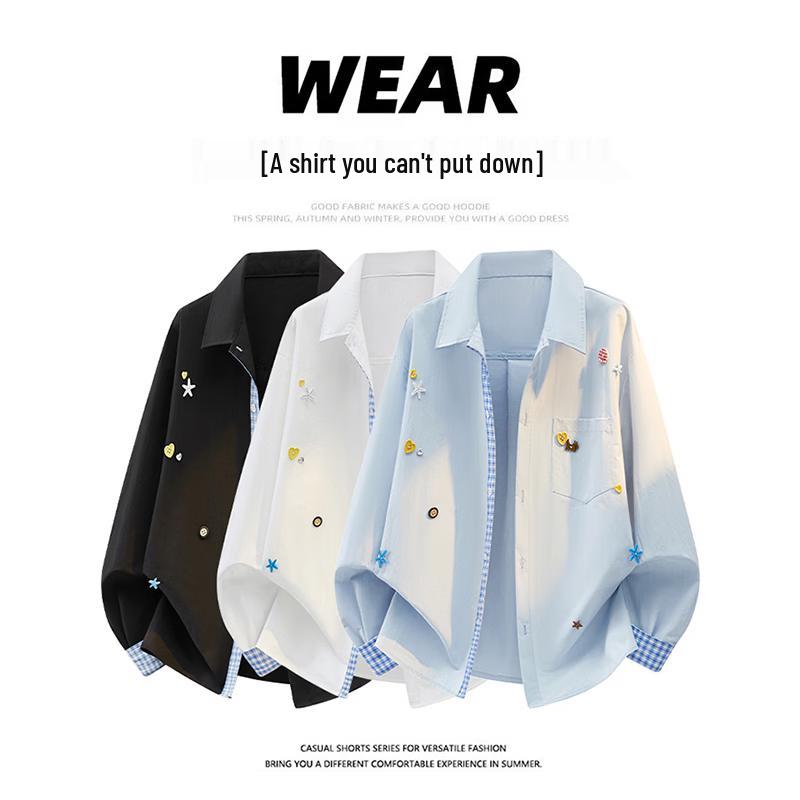 Wassup Sohot Men's Embroidered Lapel Cardigan