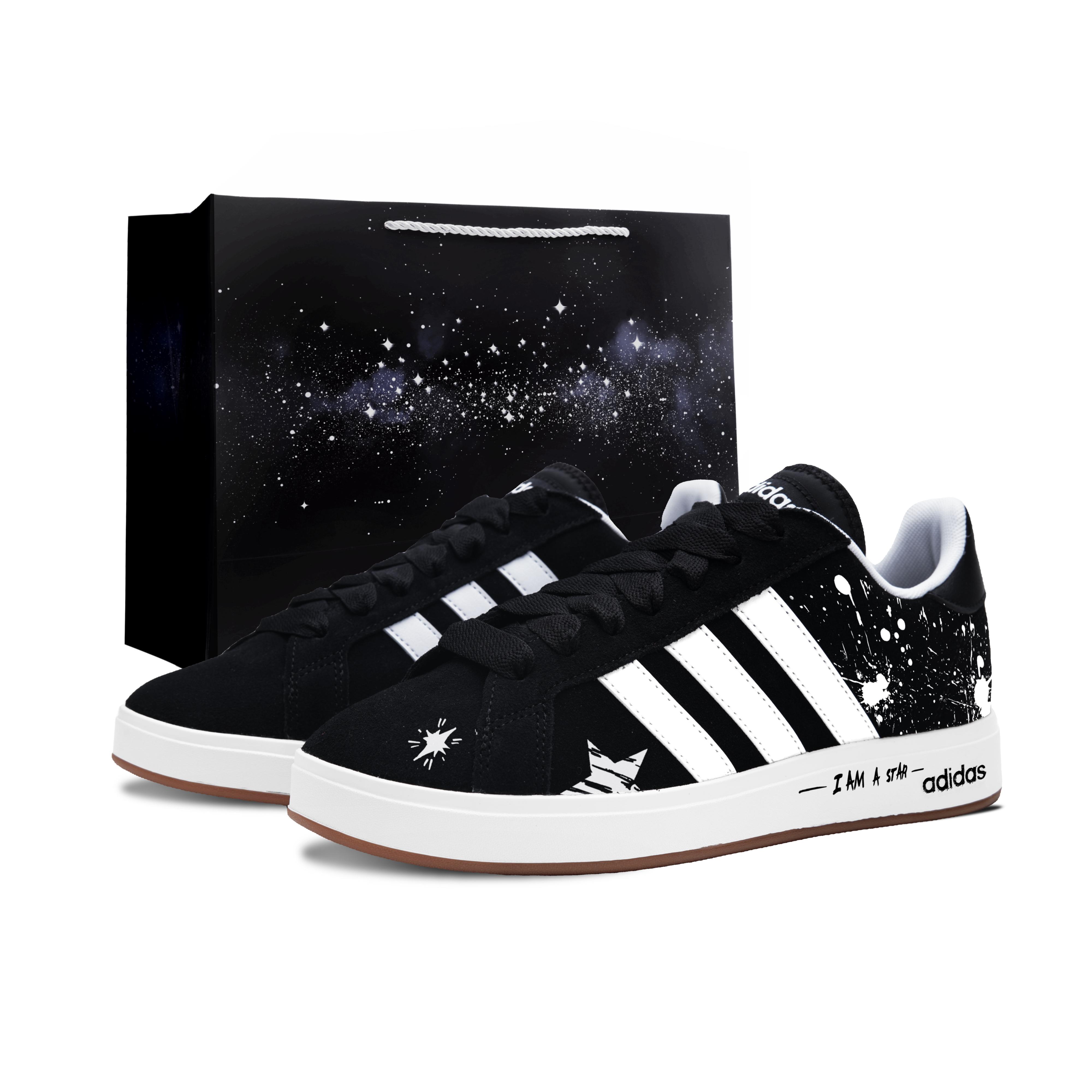 

Adidas Grand Court Base 00s A Star Heart LD Synthetic Leather Low top Skateboard Shoes Unisex Black JP6335(Team2067LD) 35⅔