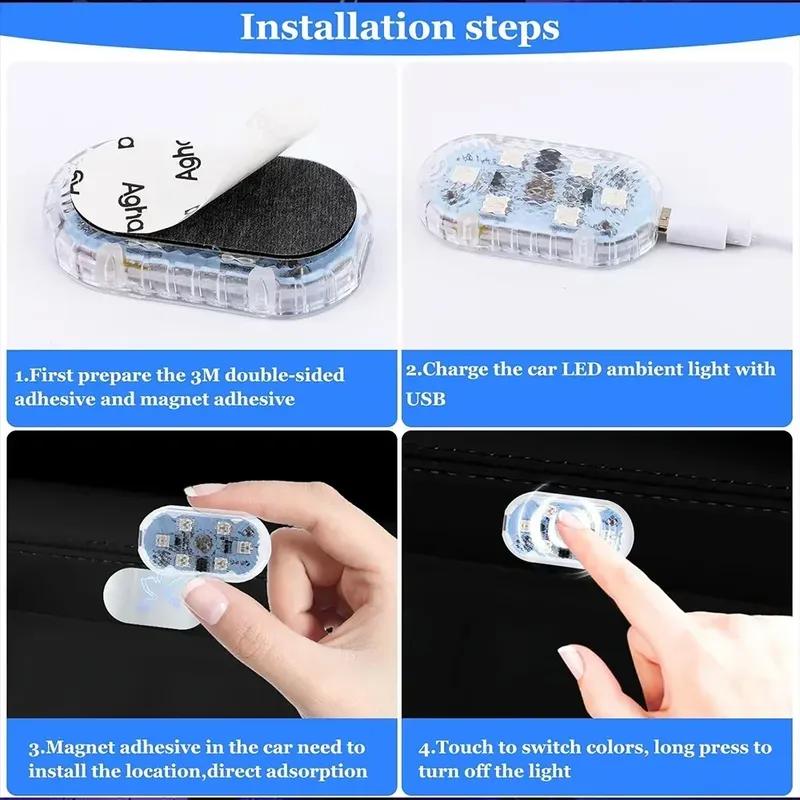 For Land Rover Range Rover USB Charging Touch Night Trunk Light LED Car Interior Reading Light Car Roof Dome Lamp Rechargeable