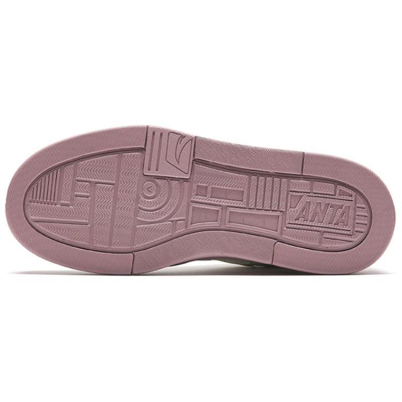 Anta Street Lite Abrasion Resistant Breathable Low Top Skateboard Shoes Women's White Pink Sneakers 122438052-5