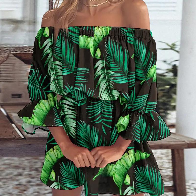 BITCED Sexy, modische Kleider mit One-Shoulder-Print für Damen
