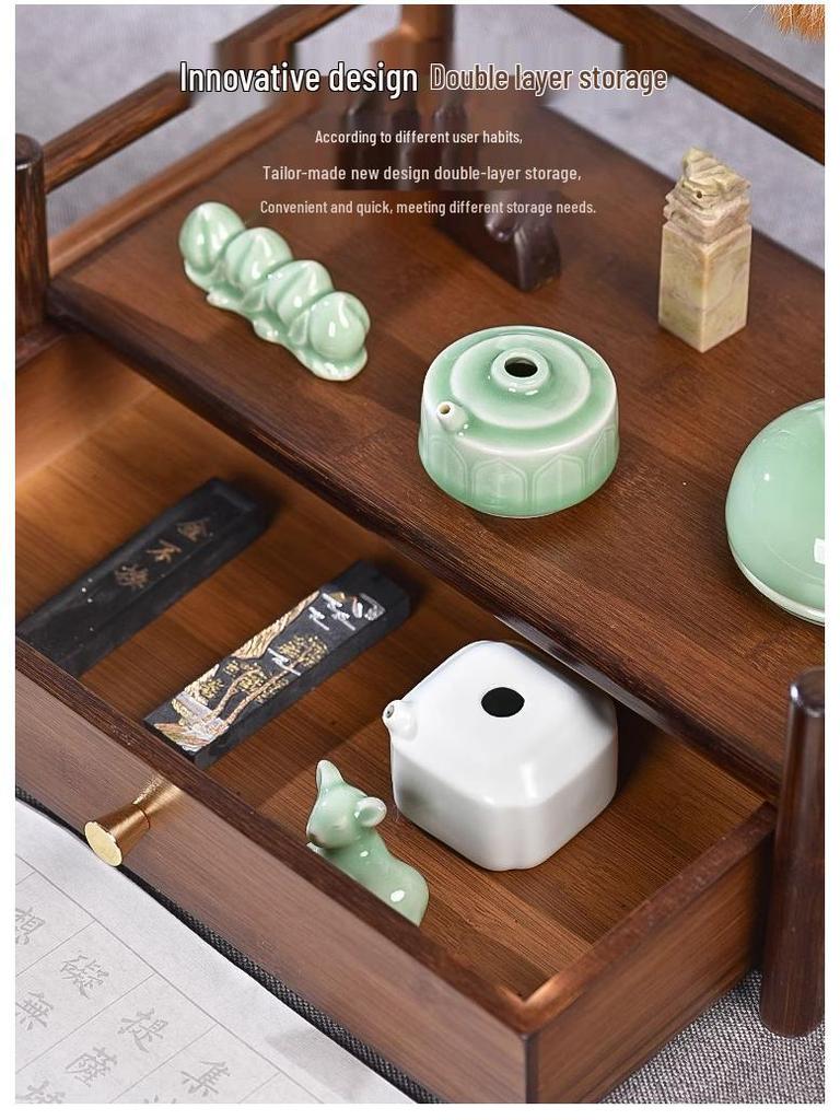Retro Multifunctional Calligraphy Pen Holder & Brush Rack