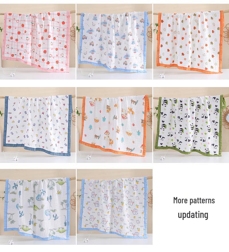 Pătură personalizabilă cu șase straturi din bumbac seersucker pentru copii și prosop pentru bebeluș - Moale, absorbant și pătură cu margine lată