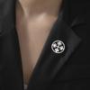 Lucktune Cross of Lilies Brooches Stainless Steel Metal Pins For Men's Shirt Badges Cross Symbol Lapel Pins Vintage Jewelry Gift