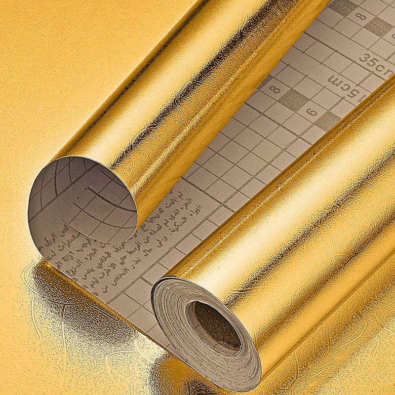 40cm Decorative Waterproof Oil Proof Moisture Proof Mold Proof Self Adhesive Wallpaper with Metallic Texture Kitchen Stickers