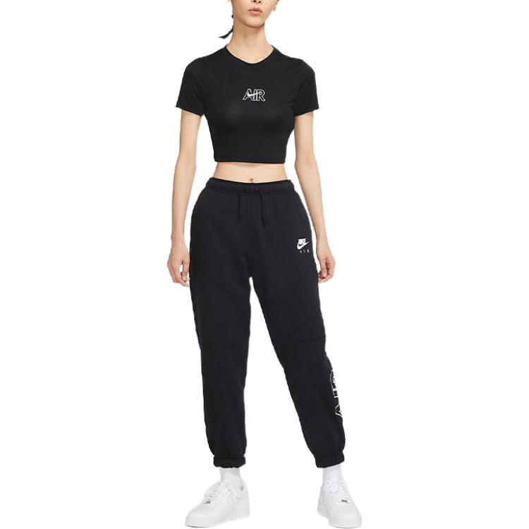 Nike Crop Tops Women's Black Crew Neck Moderate DN5853-010