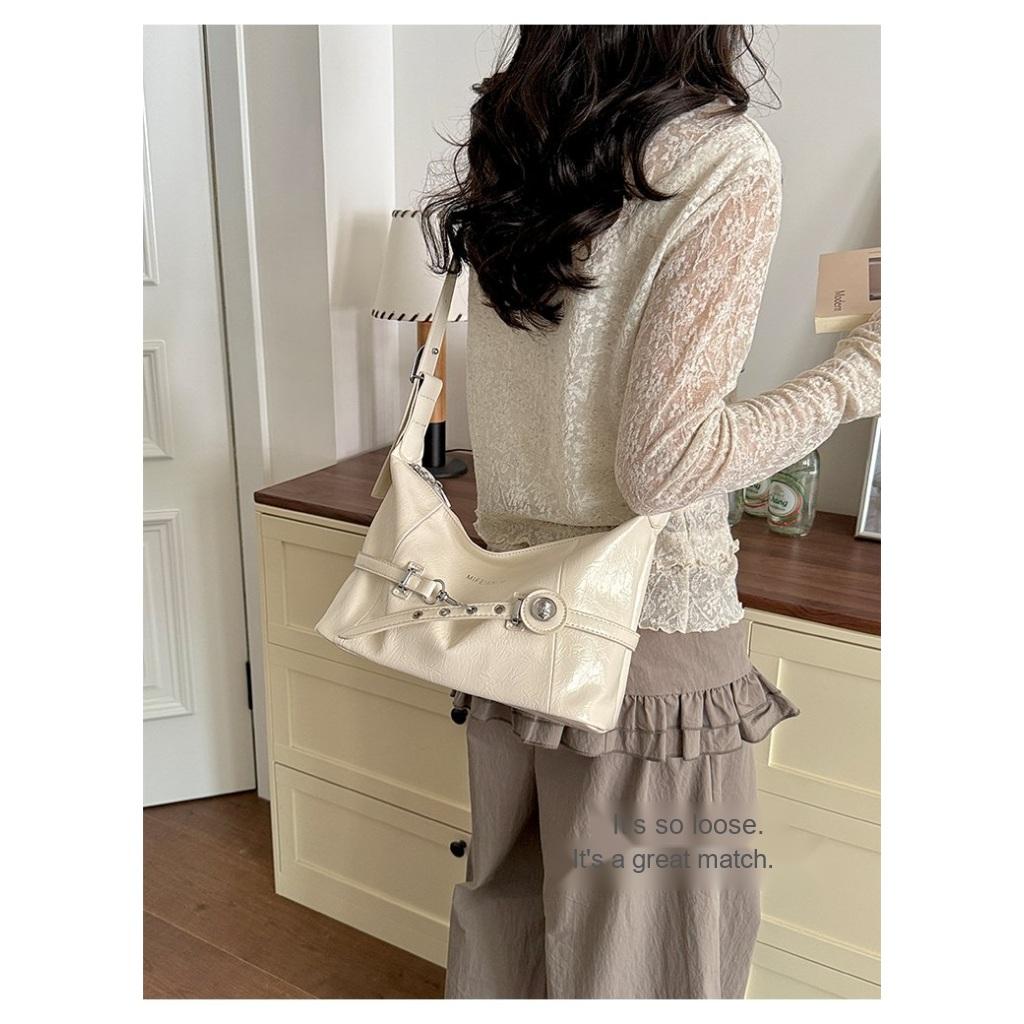 Xeie Thuk Shoulder Bag Women Glossy PU Adjustable Strap Daily Commuting