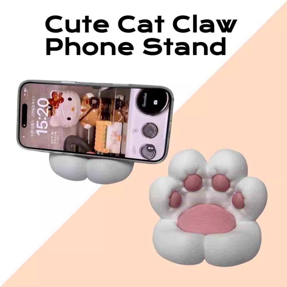 Pedestal type cute cat claw mobile phone holder desktop creative bracket high value decompression process ornament