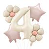 5pcs 18inch Matte Daisy Balloons 32inch Cream Number Pink Star Happy Birthday Aluminum Foil Balloon Birthday Party Wedding Decor