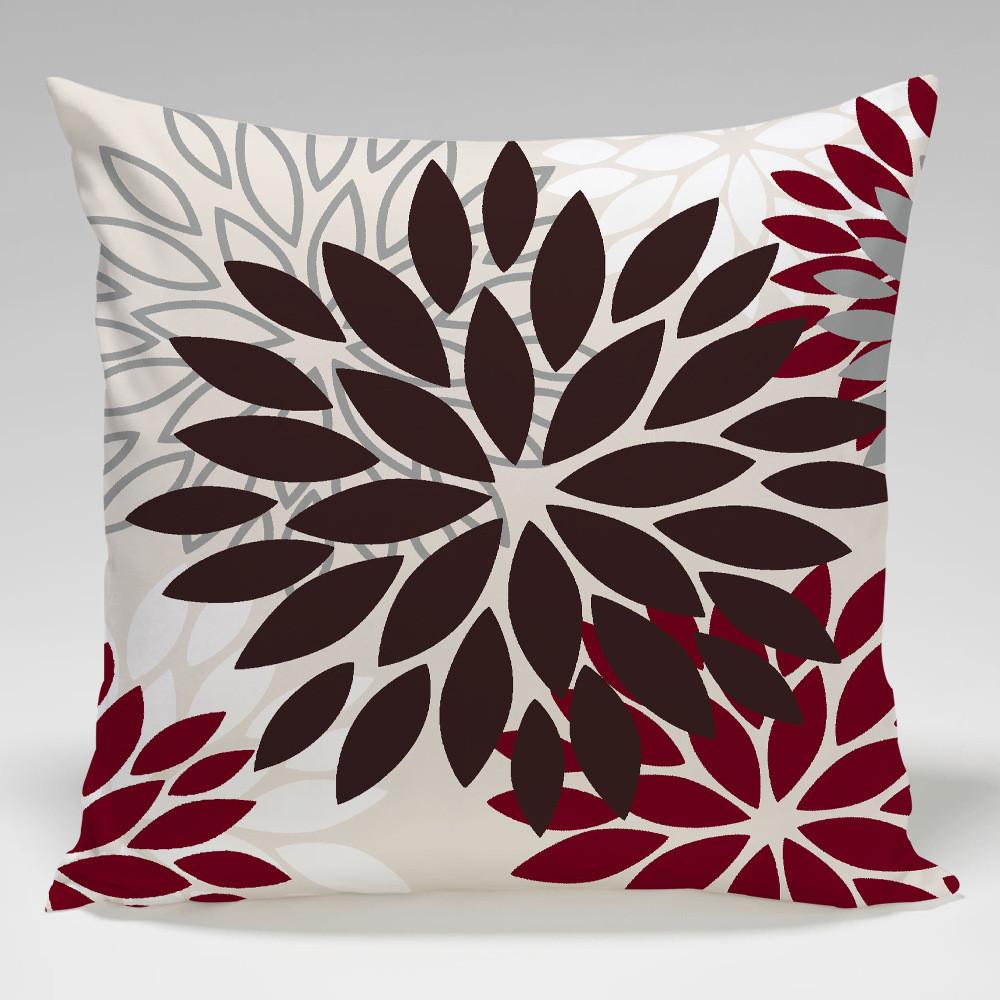 Geometric Color Flower Pillow Cover Polyester Fabric Modern Decor For Living Room