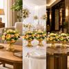 2 Pieces Iron Pedestal Vase with Flared Base Classic for Banquets
