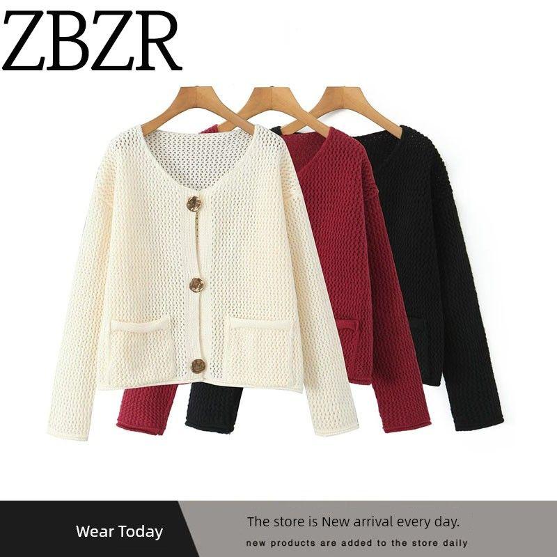 Za Export New Arrival Women's Clothing ZR Fashion Style French Fashion All-Match Minimalist Thick Needle Cardigan Outwear 5802111