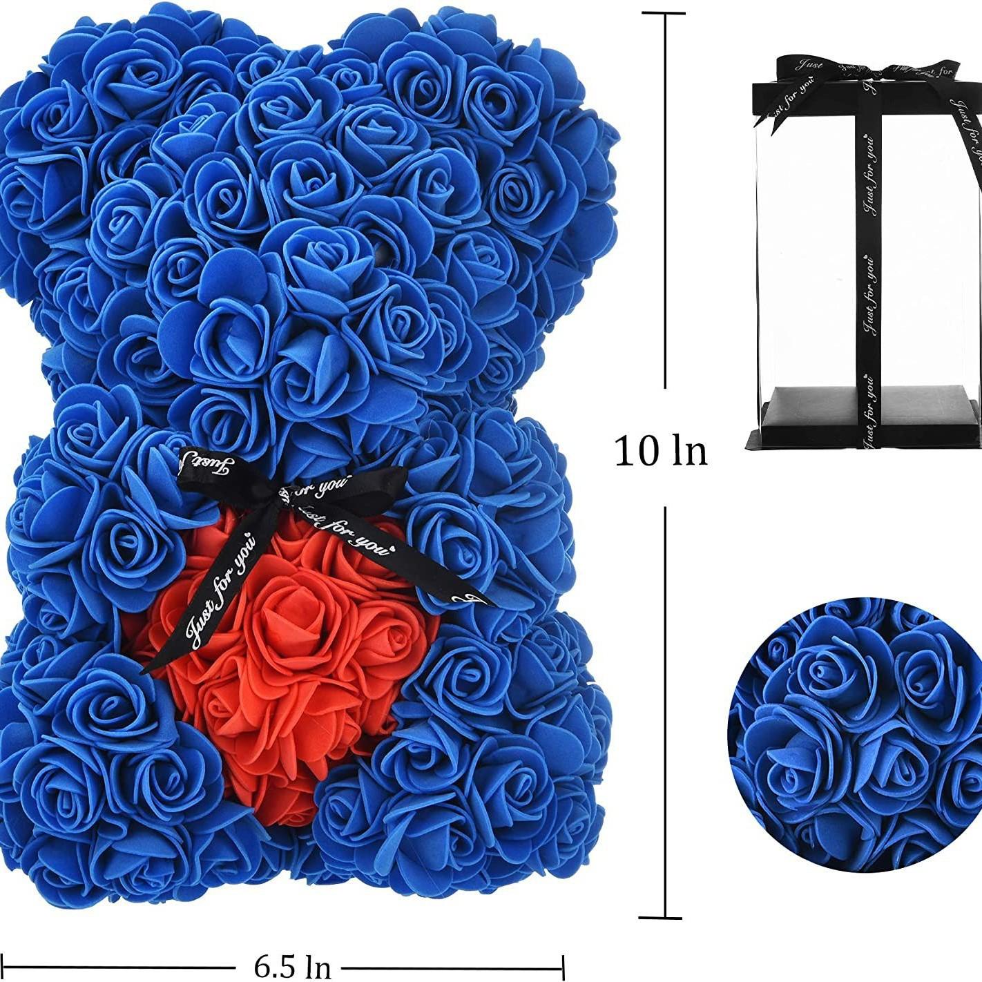 

Eternal Flower Rose Bear Foam Flower Bear Gift Birthday Gift Rose Bear 25cm Couple Simulation Flower 25cm+opp transparent bag