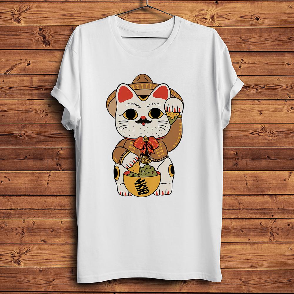 

Mexican Style Lucky Cat Neko Funny Unisexeki Meow TshirtCasual Short Sleeve White T Shirt UnisexNocracking Breathable Print S