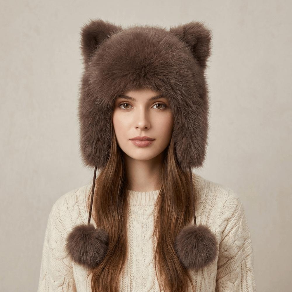 Windproof Faux Fur Beanie Thickened Ear Protection Hat Fashion Winter Hat Daily Wear