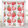 Cartoons Fruit Strawberry Printing Bathroom Curtains Waterproof with Hooks Shower Curtain Polyester Hanging Curtains Multi Size
