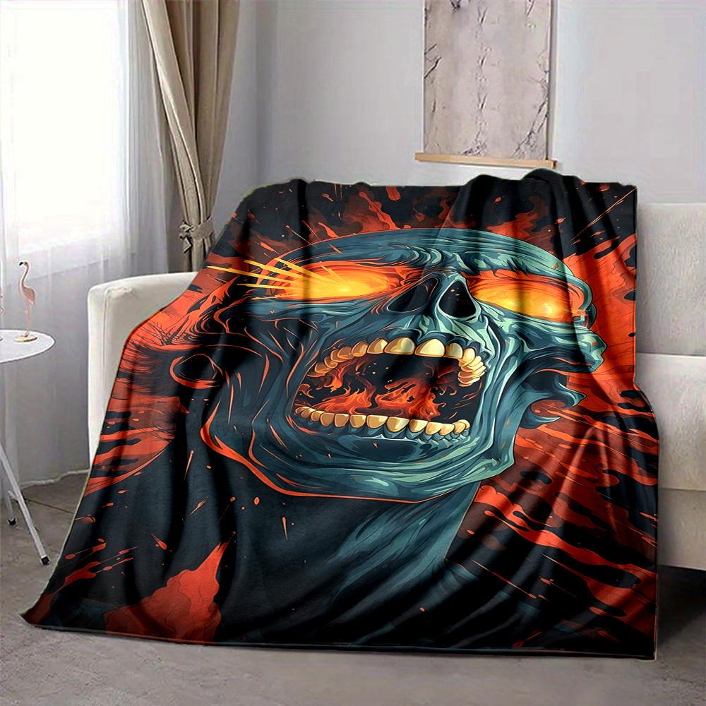 1pc Hellfire Blanket, Lightweight Flannel Throw Blanket For Sofa, Bed, Travel, Camping, Living Room, Office, Couch, Chair, And Bed