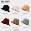 Women's Woolen Fisherman Hat, Autumn and Winter Warm and Versatile British Retro Bucket Hat, Trendy