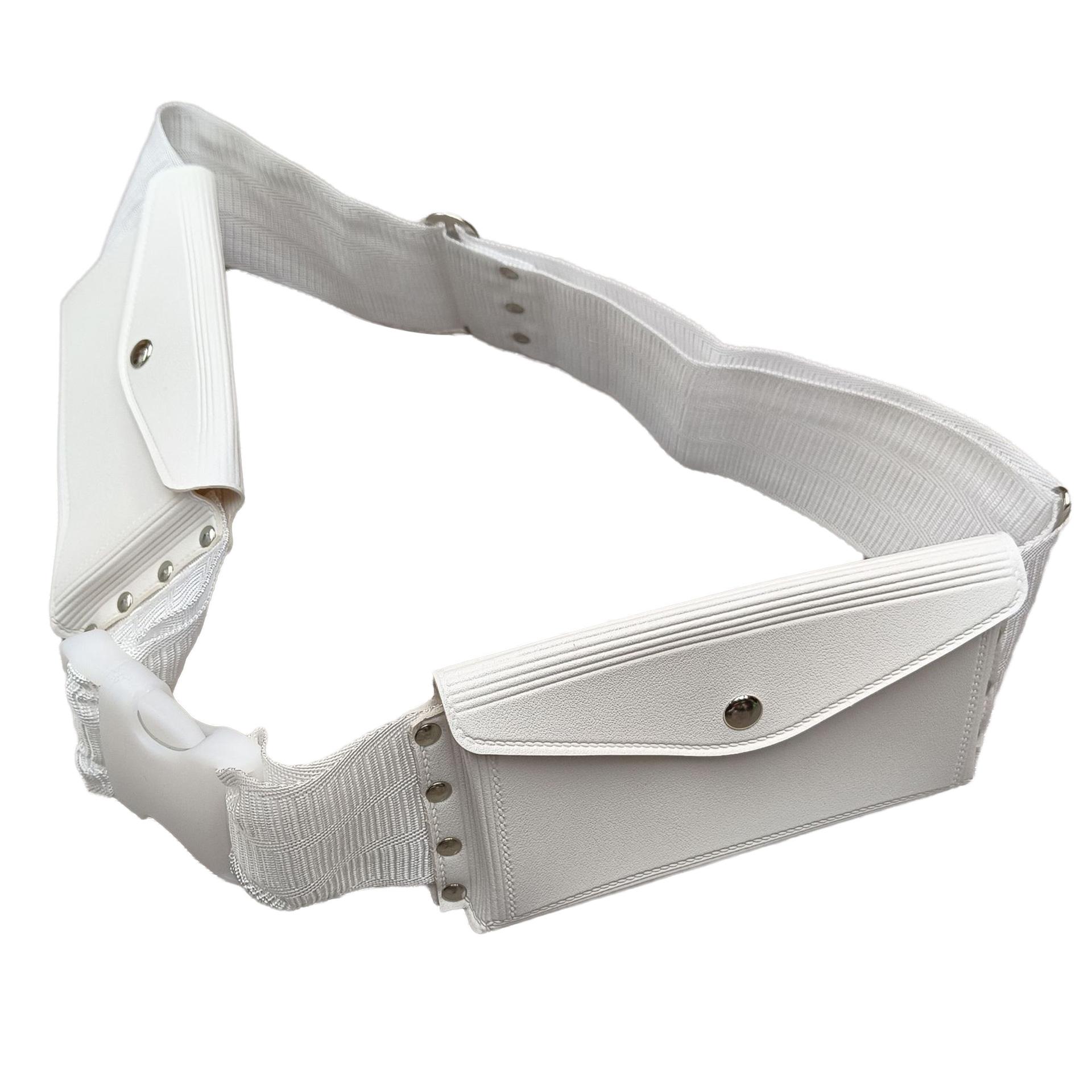 

White Waist Chain Waist Pack Studded Belt for Women Prom Banquet Club Party Waist Pack Stretchy for Daily Casual Wear A