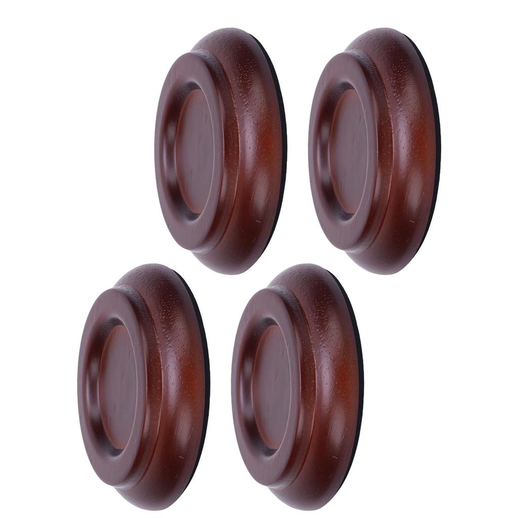 4 Pcs Piano Caster Cup Solid Wood Foam Base Non Slip Anti Noise Universal Upright Piano Caster Pad Floor Protector Brown