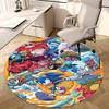 1pc Sonic the Hedgehog Anime Cartoon Design Round Carpet  Office Chair Mat, NonSlip Rug for Home Decor, Living Room, Bedroom