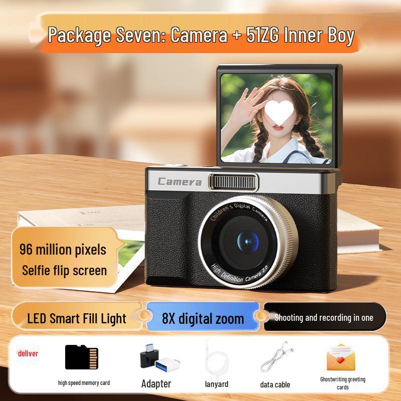 100MP Dual-Camera Retro Digital Camera for Students - Affordable and Perfect for Campus Photography