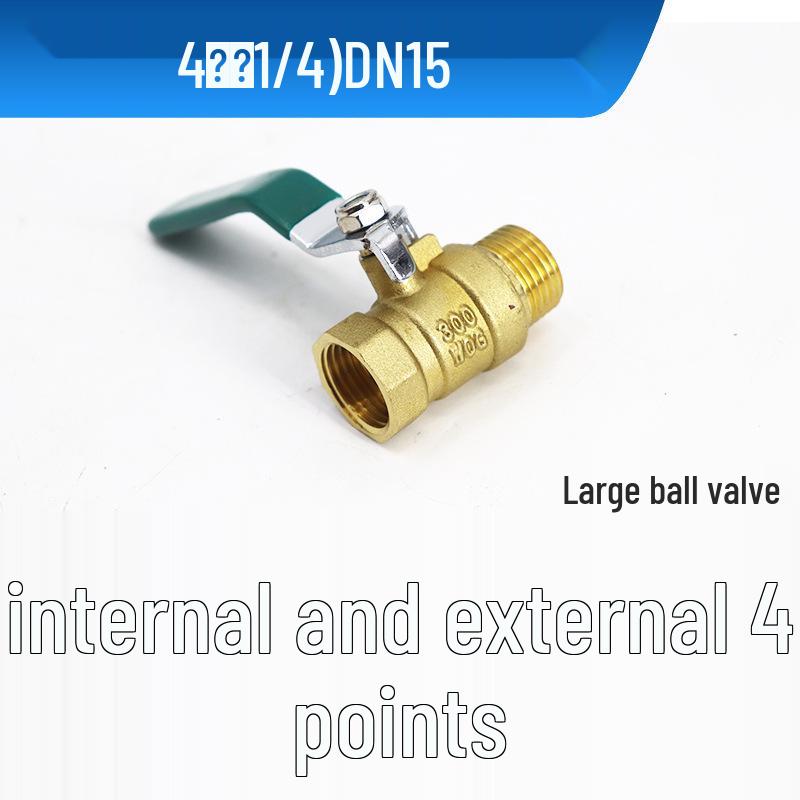 Pneumatic 4-Point Copper Ball Valve Switch for Air Compressor and Water Pipe, Internal/External Thread