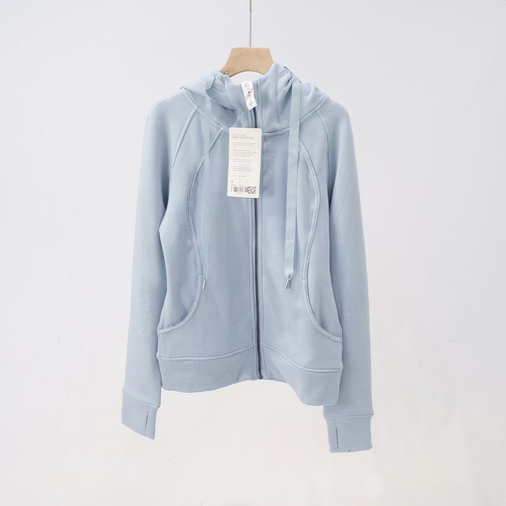 Dámská mikina s kapucí na jógu Slim Fit Plus Velvet pro podzim a zimu