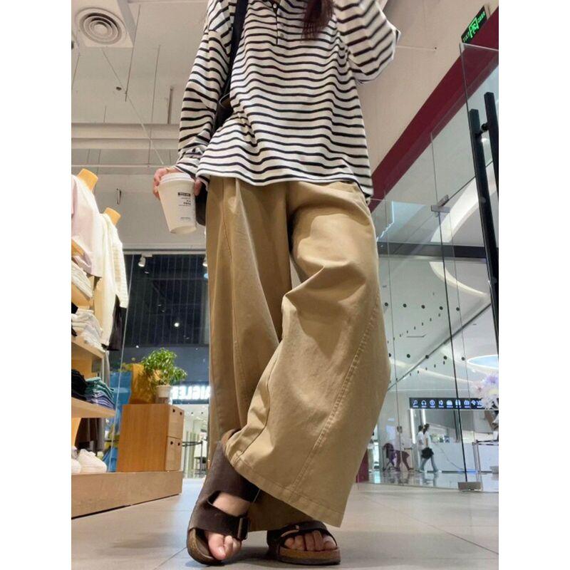 2026 Super Stylish Workwear Pants in Khaki, Wide-Leg, Slimming, Plus Size, Japanese Style, Relaxed and Lazy Vibe Pants for Spring