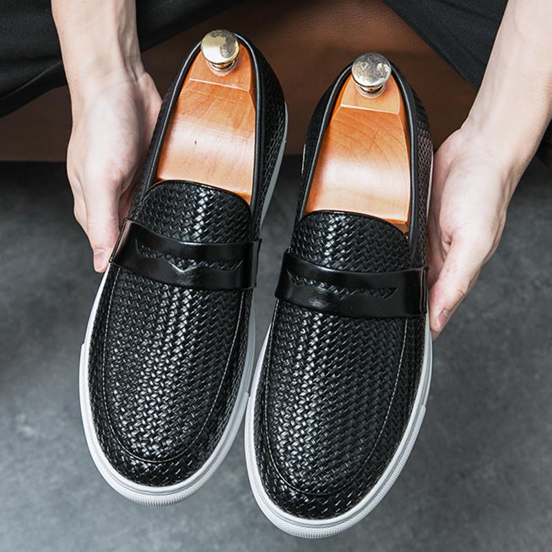 

Модные Новые Мужские Повседневные Туфли с Плетеным Узором Мужские Коричневые Черные Пенни Лоферы Формальные Свадебные Выпускные Вечерние Для Возвращения Домой 38