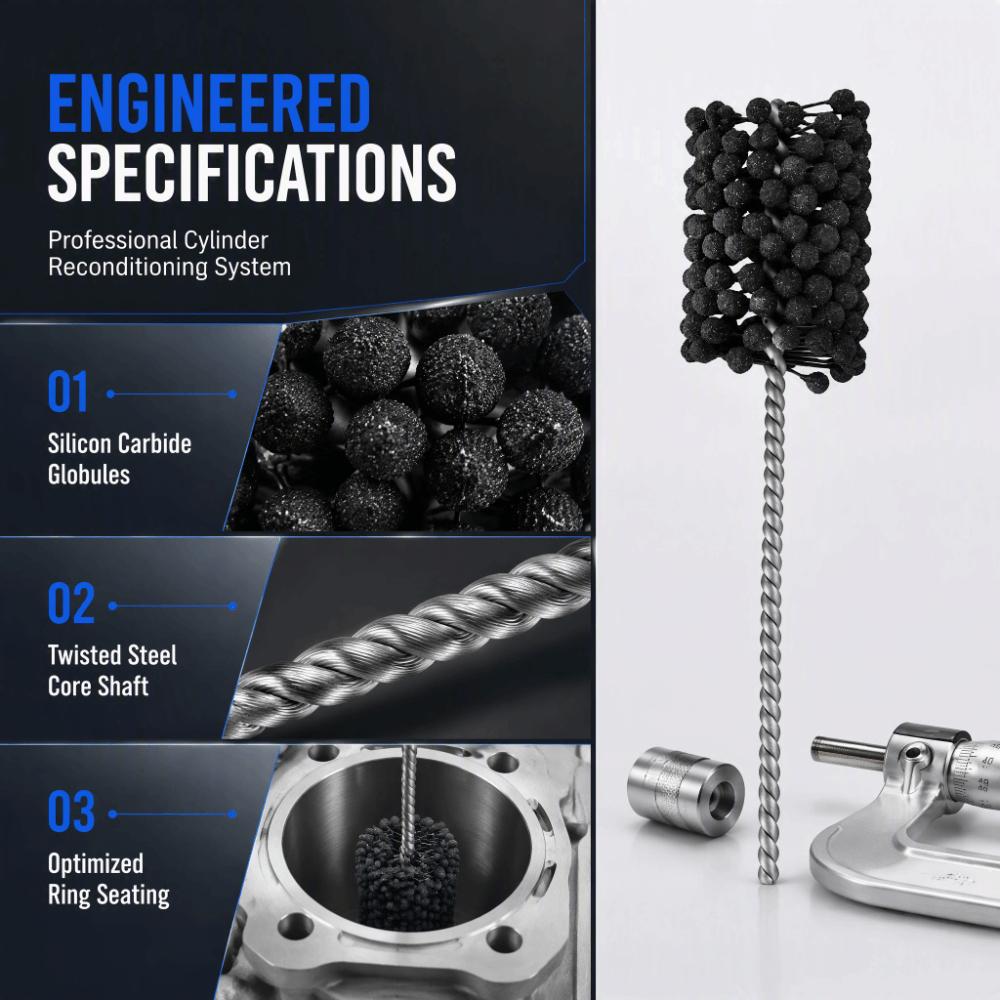 240 Grit Ball Hone Tool Flexible Resilient Engine Cylinder Deglazer For Hydraulics