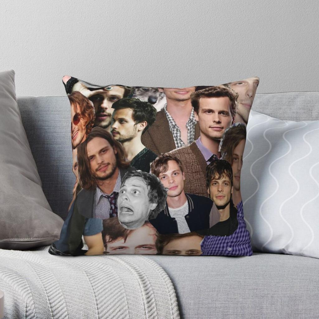 Matthew Gray Gubler Collage Pillowcase Polyester Linen Velvet Printed Zip Decorative Pillow Case Home Cushion Cover