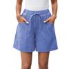 Women's Drawstring Shorts Elastic Waist Lightweight Summer Casual Short With Pockets