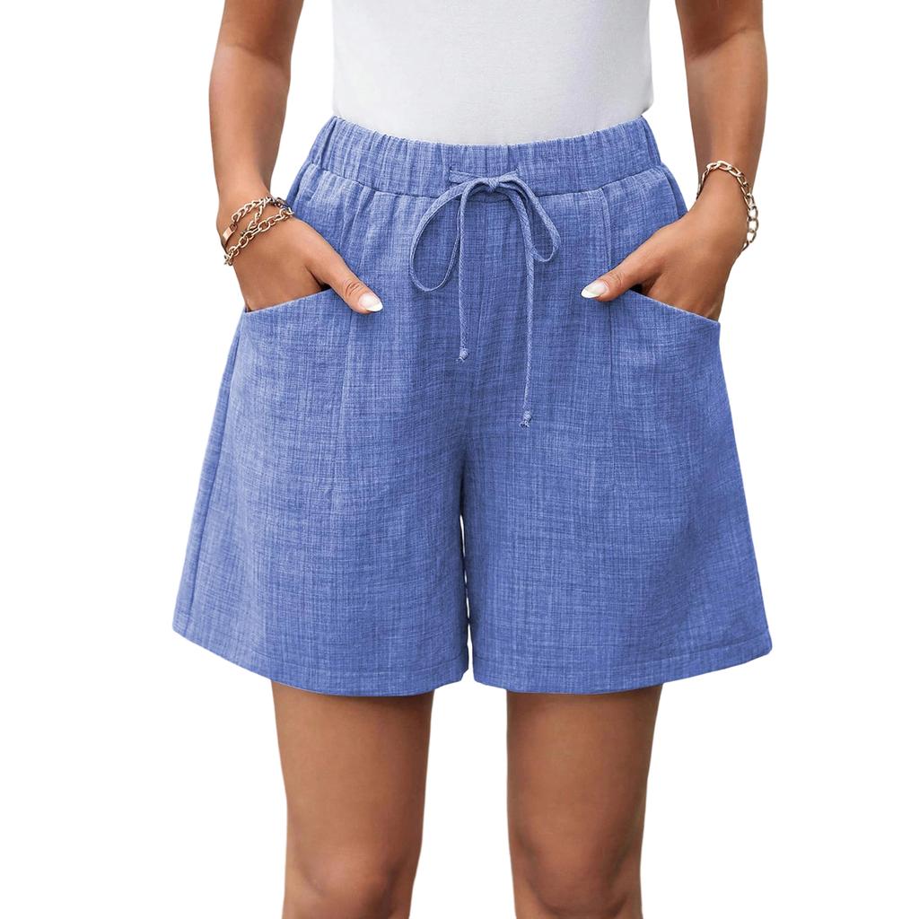 Women's Drawstring Shorts Elastic Waist Lightweight Summer Casual Short With Pockets