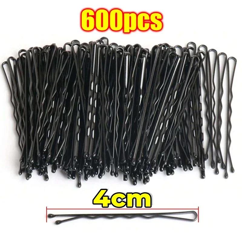 60/600pcs Black Hairpins for Women Hair Clip Lady Bobby Pins Invisible Wave Curly Bride Disposable Hairgrip Barrette Hair Clips