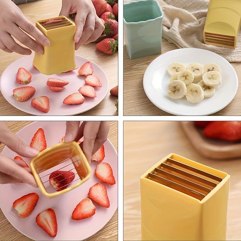 Strawberry Slicer Outdoor Camping Travel Fruit and Vegetable Platter Slicer Press Type Strawberry Banana Fruit Cutter Fruit and Vegetable Tool