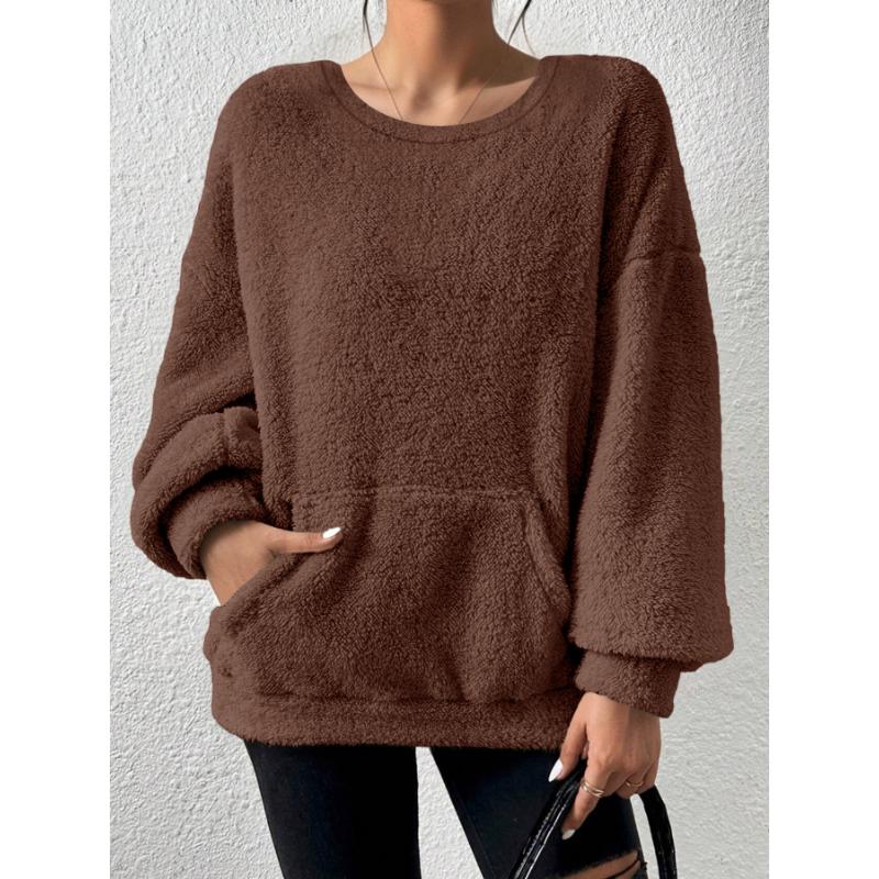 2025 New Autumn and Winter Casual Fashion Solid Color Long-sleeved Sweatshirt