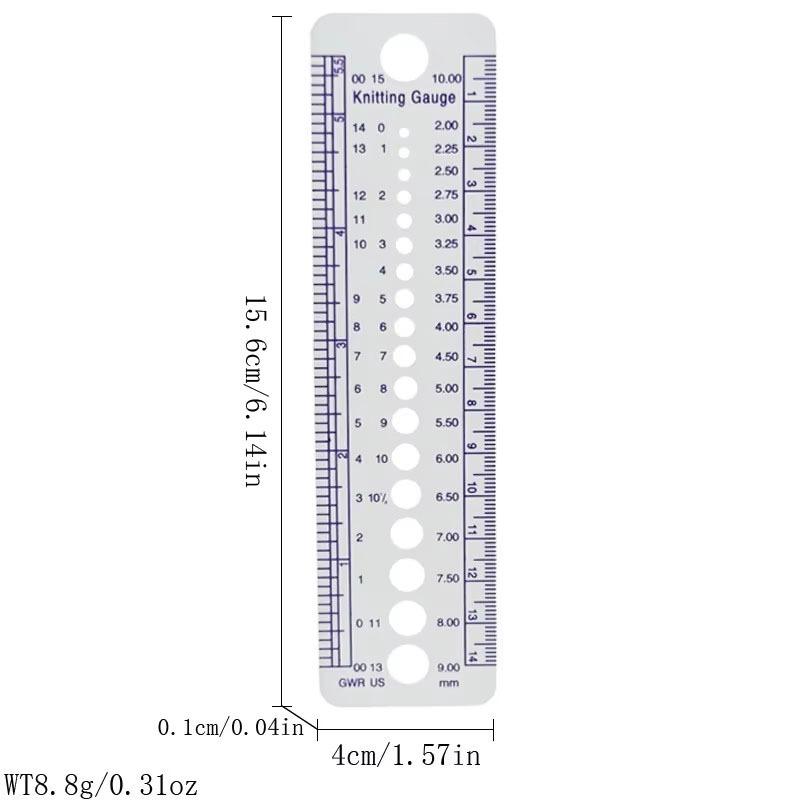 Knitting tools ruler needle gauge knitting sweater auxiliary small tools sweater needle ruler plastic