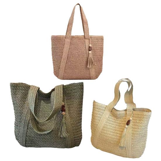 Woven Shoulder Bag, Large Capacity Tote Bag, Commuter Shoulder Bag, Summer Beach Tote, Lightweight Purse for Women Vacation Street Work