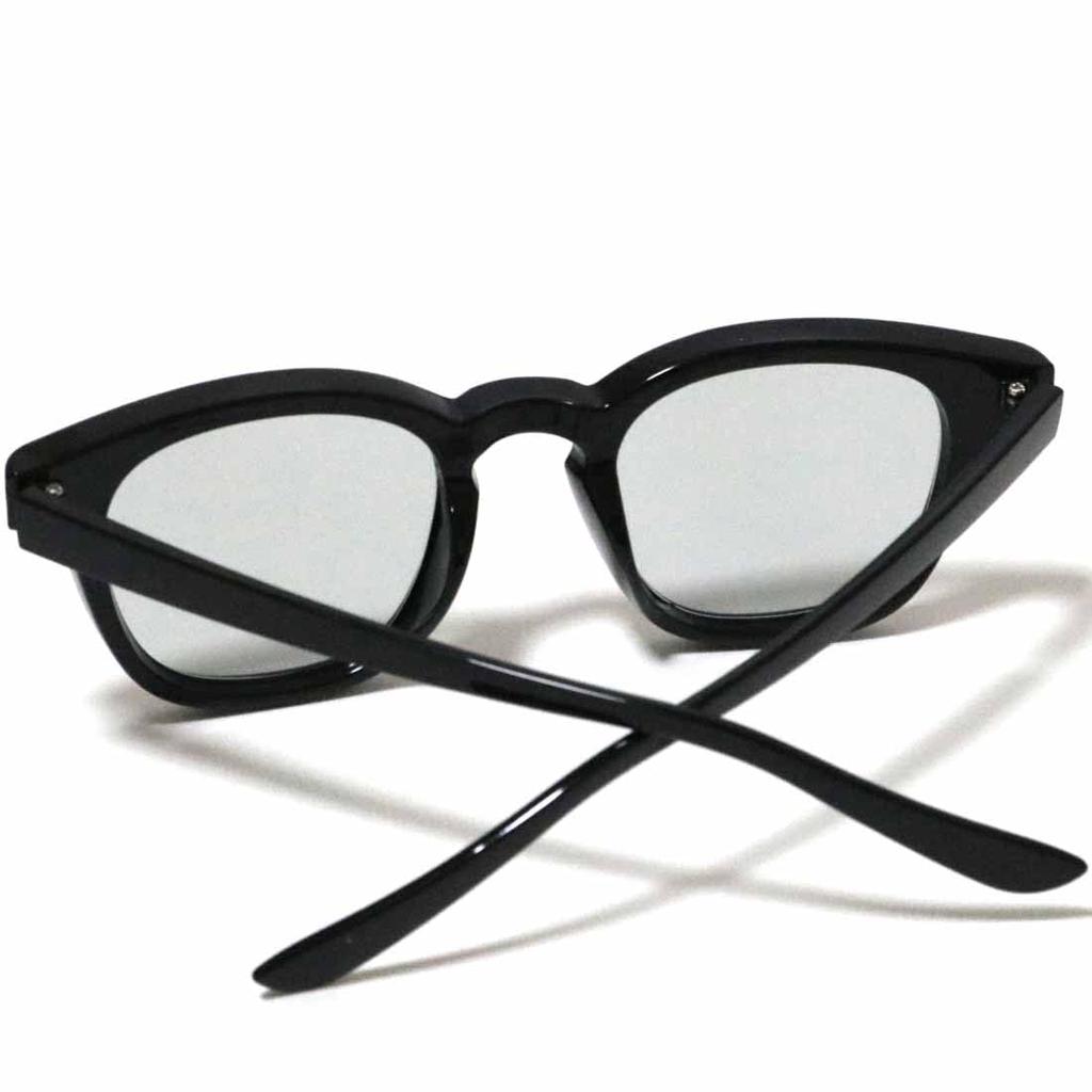 Black X Light Gray Fashion Glasses Clear Colored UV Popular [Berkuto] (Non-prescription) Stylish, Round, Lenses, Lenses, Small, Large, Lightweight,