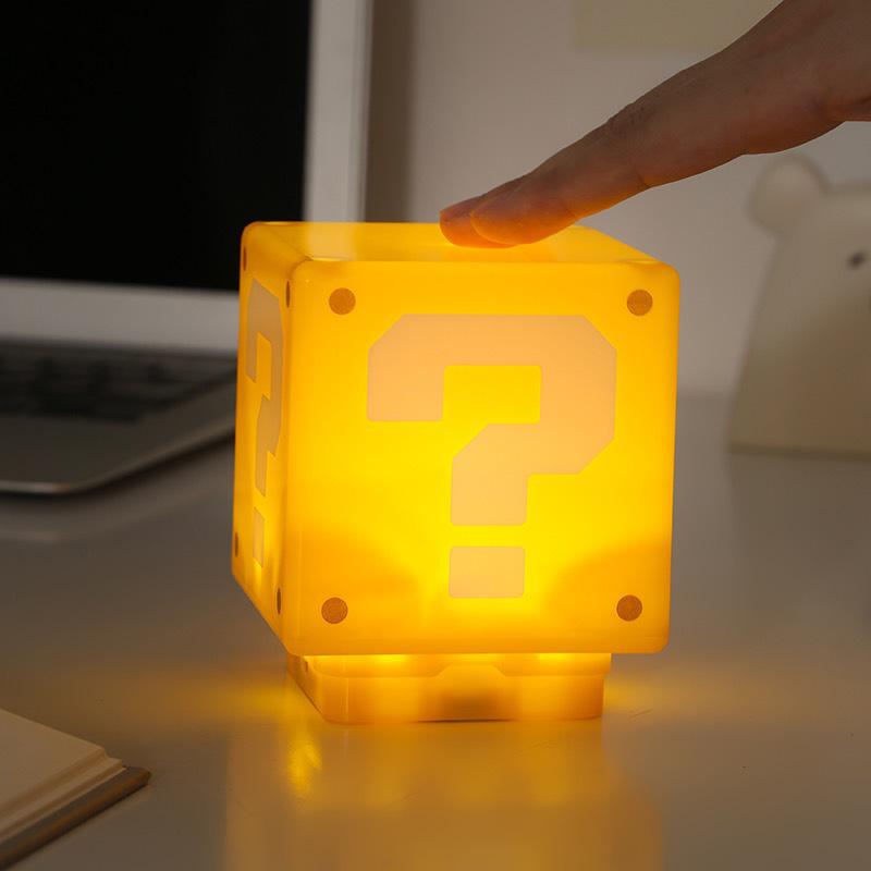 Mario Question Mark LED Night Light (USB, 10x10CM) for Bedroom & Dorm Atmosphere