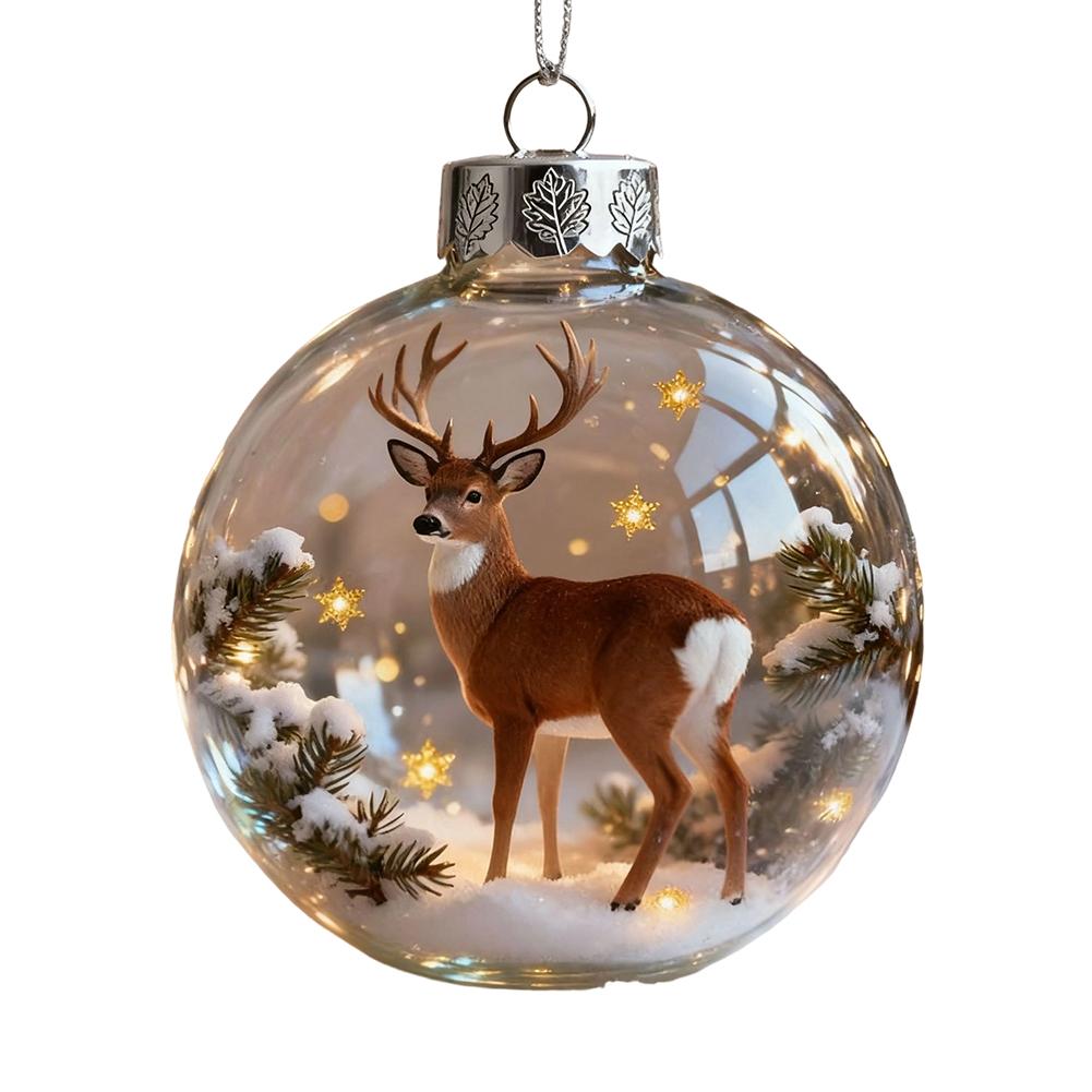 

Transparent Animal Christmas Ball Decorations from Wildlife Wonders with Sparkling Star Accents for Festive Holiday Use