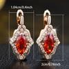 Exquisite Marquise Cut Red Zircon Drop Earrings for Women Luxury Wedding Accessories Fine Jewelry New Year's Gift