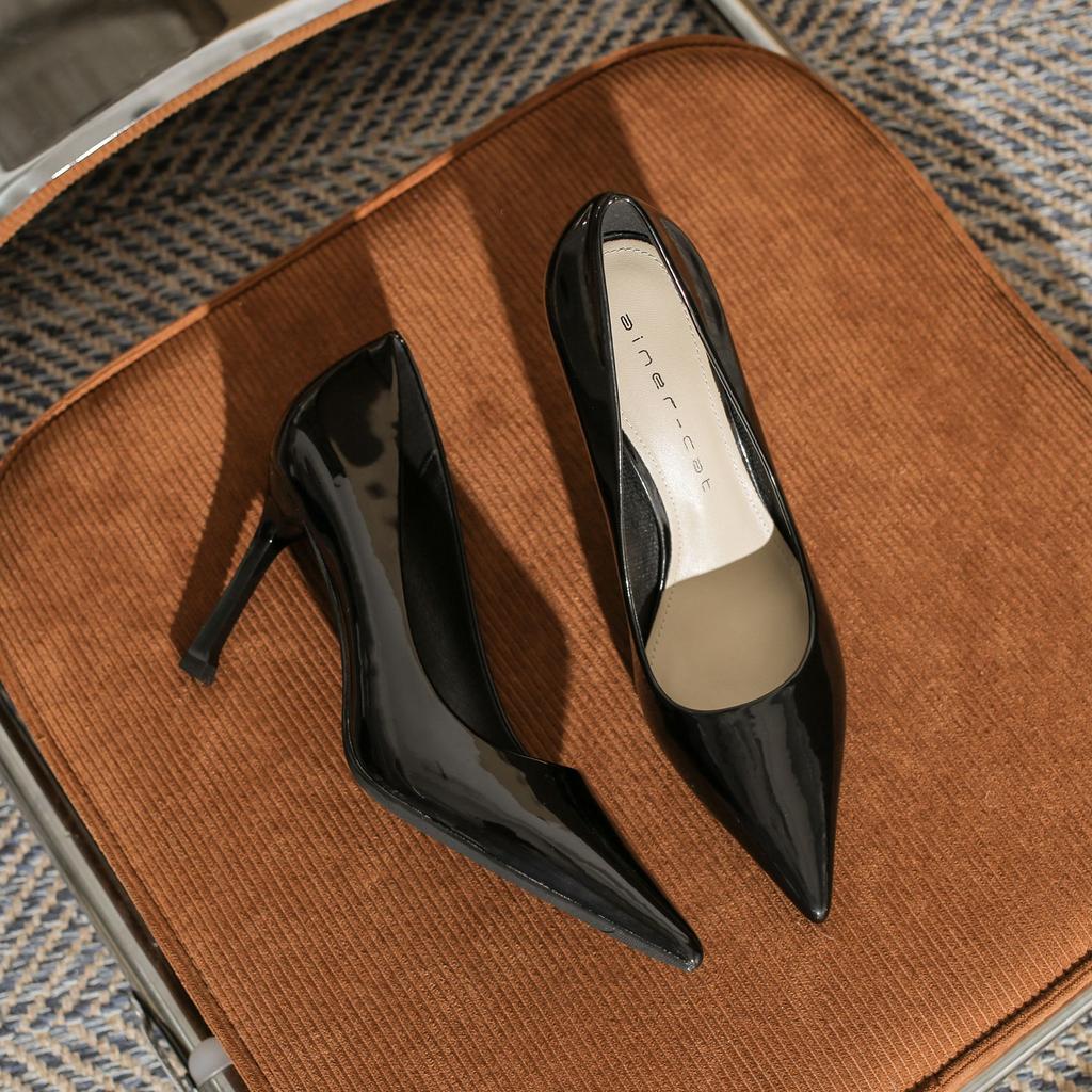 fashion Shoes Pointed Toe Red Women Pumps Patent Leather High Heels Occupational Office Shoes Stiletto Female Heels Shoes