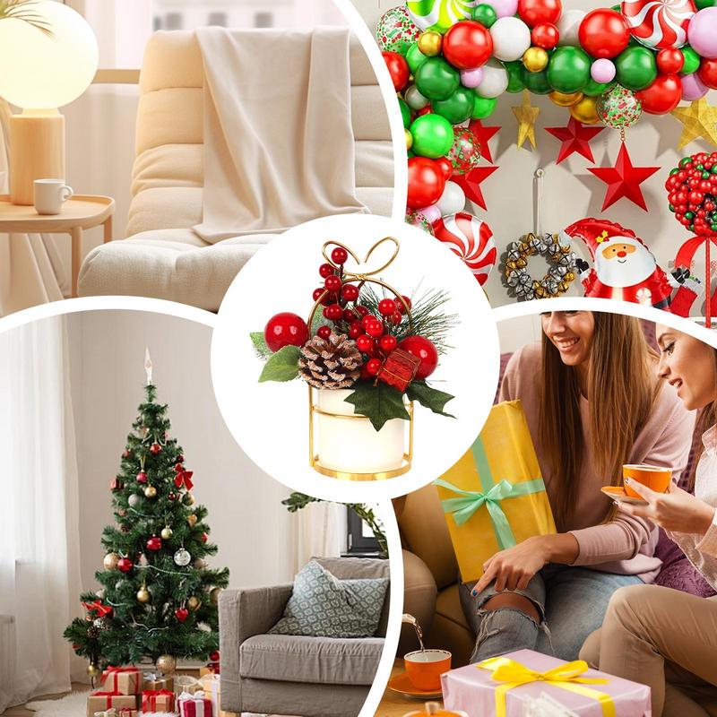 Artificial Plants Indoor Pine Cone Vase Decoration Realistic Artificial Plants For Home Christmas Table Office Porch Bedroom