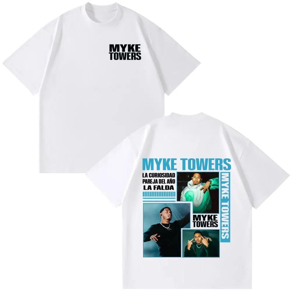 Rapper Myke Towers Print 2026 T-shirt Men Women Fashion Hip-hop T-shirts Hort-sleeved Cotton Casual Loose Oversized T-shirts