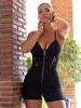 Shascullfites Melody Body Sexy Tuta Bodycon Tute Donna Pagliaccetto Solido Senza Maniche Tuta da Gioco Club Streetwear Nero Mimetico Tute