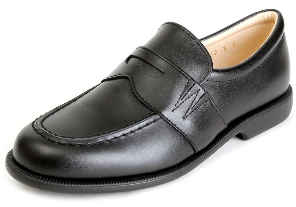 Vyrobeno z pravé kůže, snadno se nazouvá [Kid Core] mokasíny, Japonsko, kůže, děti, junioři, oblečení, unisex, CO1523, černé, 23,5