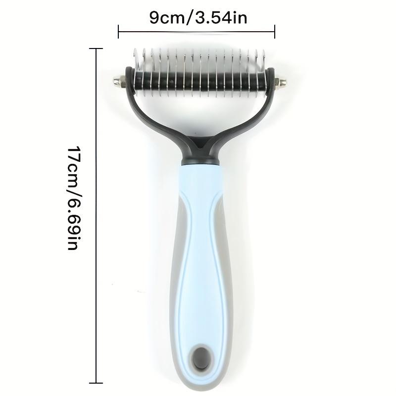 

Расчески для собак, щетка для вычесывания шерсти у породистых собак, двойная функция, щетка для вычесывания и грабли для подшерстка, легкий и удобный уход XL синий