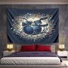 "Colorful Drum Kit with Musical Notes" Pattern Wall Hanging Tapestry Decorative Tapestry Home Decor for Bedroom and Living Room